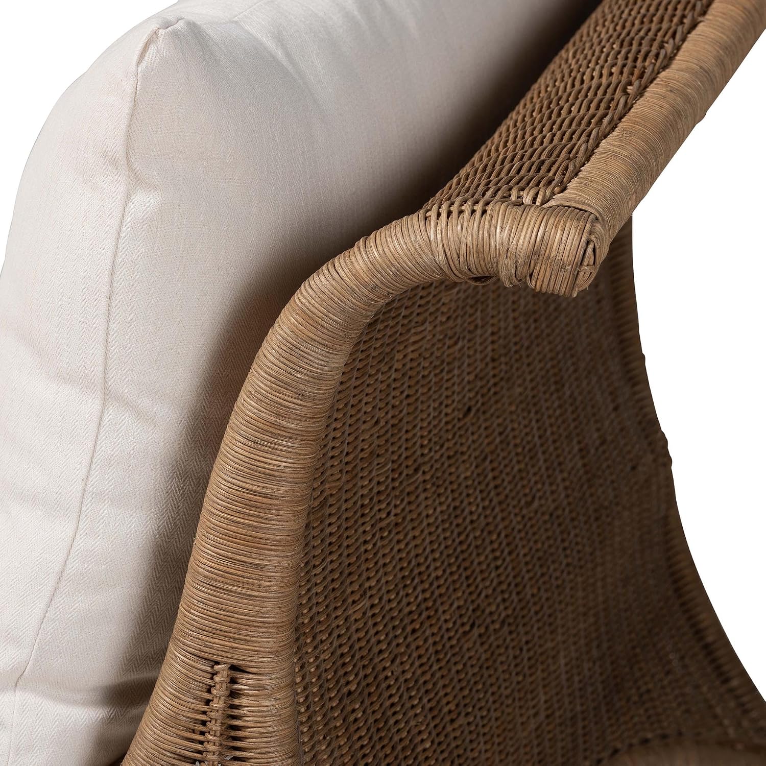 Bali & pari Kalisha Natural Rattan Daybed with Cushions - Coastal Boho Indoor Lounge Sofa Bench for Living Room, Sunroom, or Bedroom Relaxation