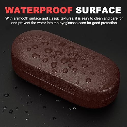 Miniatura 5 de PATIKIL Estuche rígido para lentes, piel sintética, grande, organizador de lentes de sol para mujeres y hombres