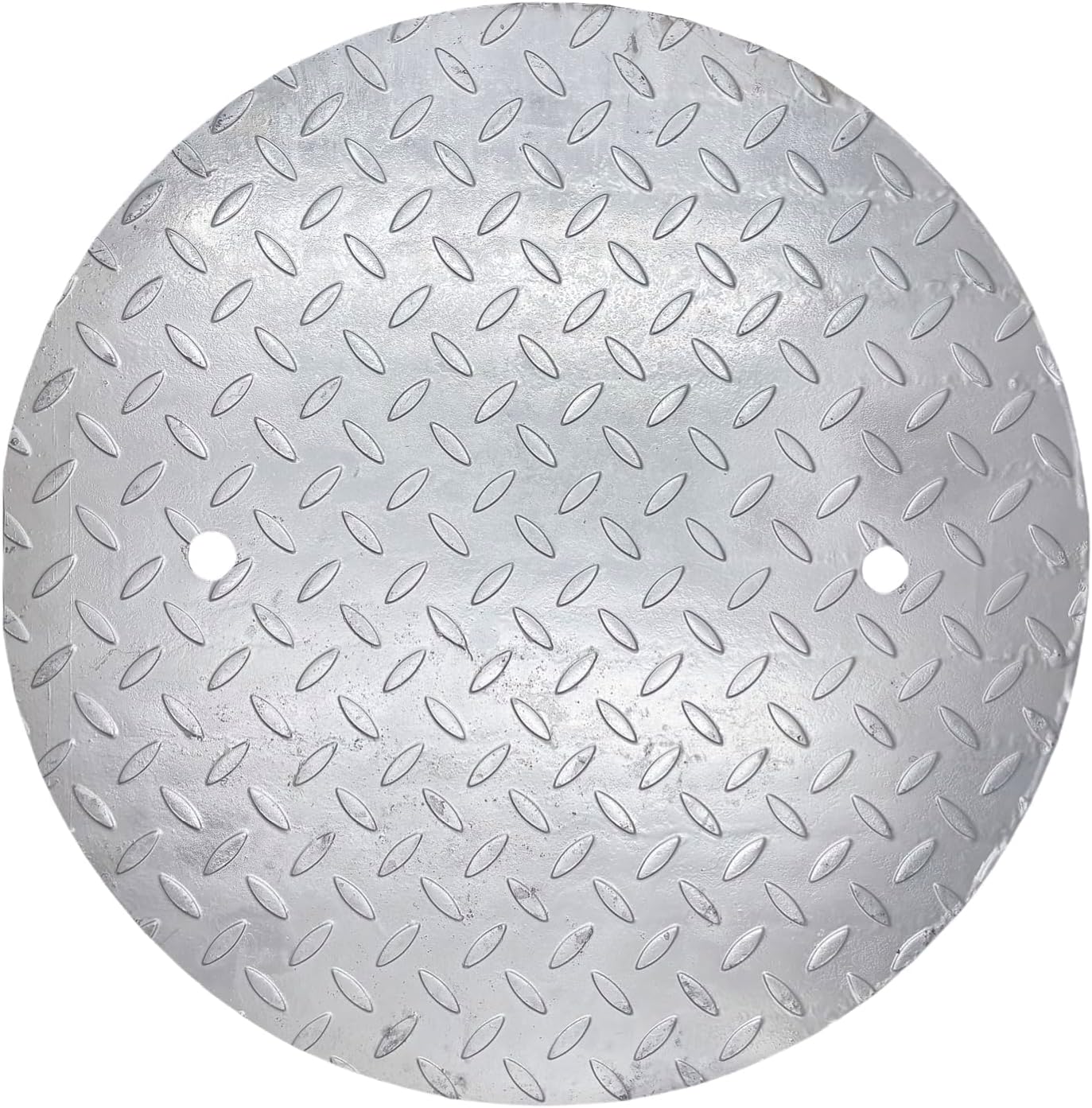 Galvanized Steel Manhole Cover for Polylok 20 In risers, B Class 28100 lbs Heavy-Duty Round Silver Septic Tank Lid, Anti-Slip Metal Inspection Well Cover for Driveway, Garage 2-Pack
