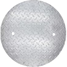 Galvanized Steel Manhole Cover for 18 In Corrugated Pipe, B Class 28100 lbs Heavy-Duty Round Silver Septic Tank Lid, Anti-Slip Metal Inspection Well Cover for Driveway, Garage 2-Pack