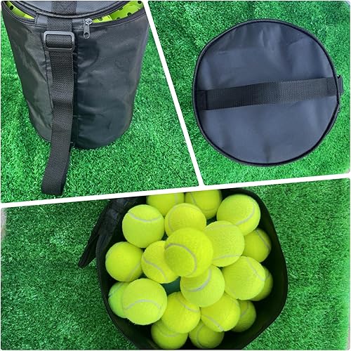 Miniatura 4 de Bolsa de almacenamiento portátil para pelotas de tenis, cesta grande de pickleball con correa para el hombro para llevar, almacenamiento de alta