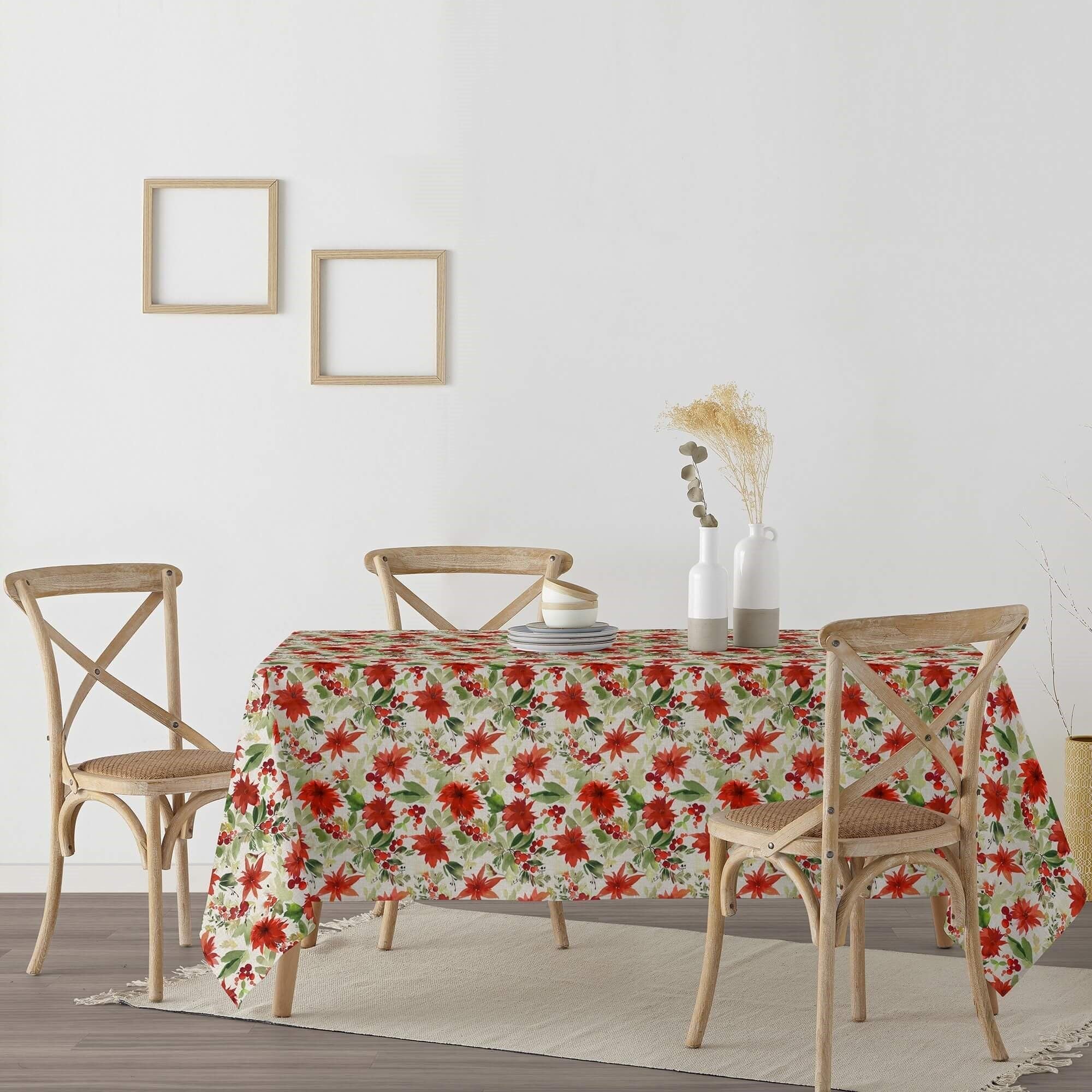 BELUM | Weihnachtstischdecke | Anti-Fleck-Tischdecke | Rechteckig Harz | Tischdecke (laminiert) | Tischdecke | Tischdecke | Heimtisch (250 x 140 cm)
