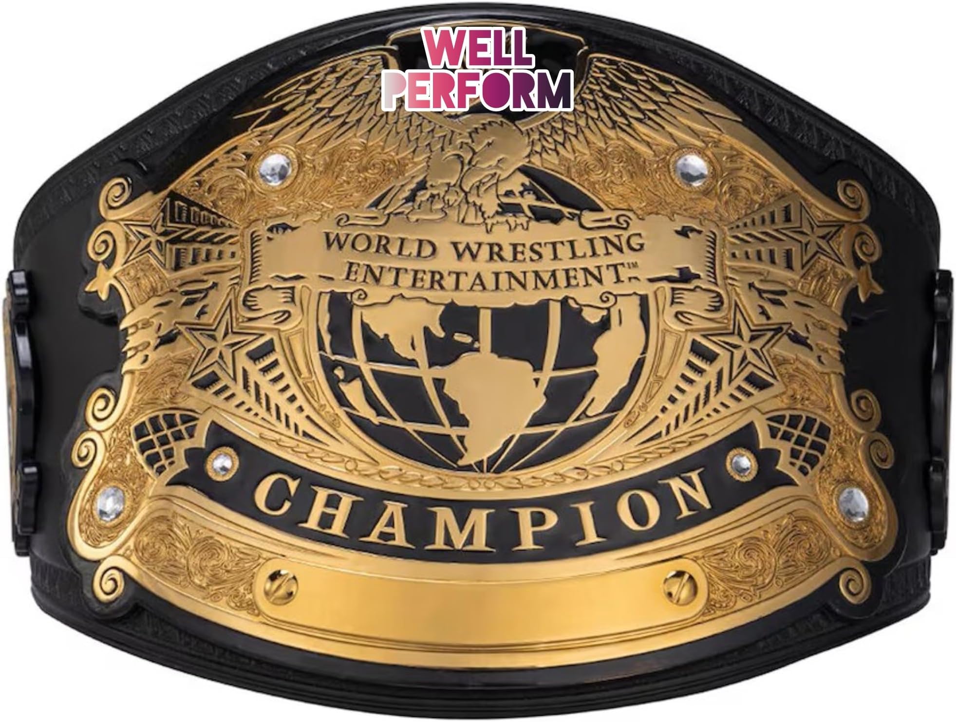 Generic Undisputed World Heavyweight Wrestling Title Belt Replica, Universal Championship Title Belt - Adult Size, Gold, 2 mm