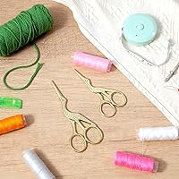 Vista 4 de 10 tijeras pequeñas de bordado doradas a granel, de 3.7 pulgadas y 4.6 pulgadas cada una de las 5, tijeras de coser de grúa, tijeras vintage