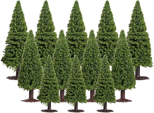 WINOMO Árboles de juguete 15 piezas de cedro modelo modelo planta verde paisaje planta verde planta paisaje planta planta paisaje planta para