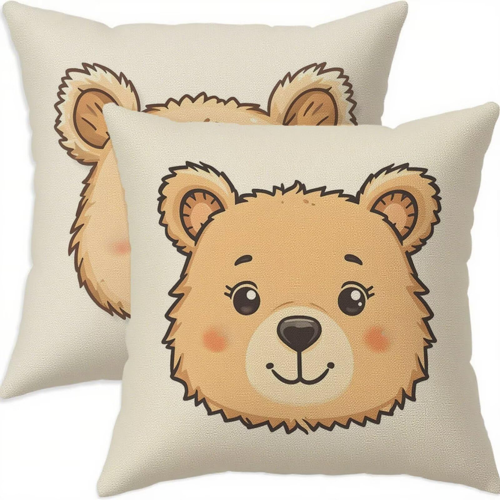 Housse coussin 60x60cm lot de 2 imperméable géométrique pour déco canapé de lin