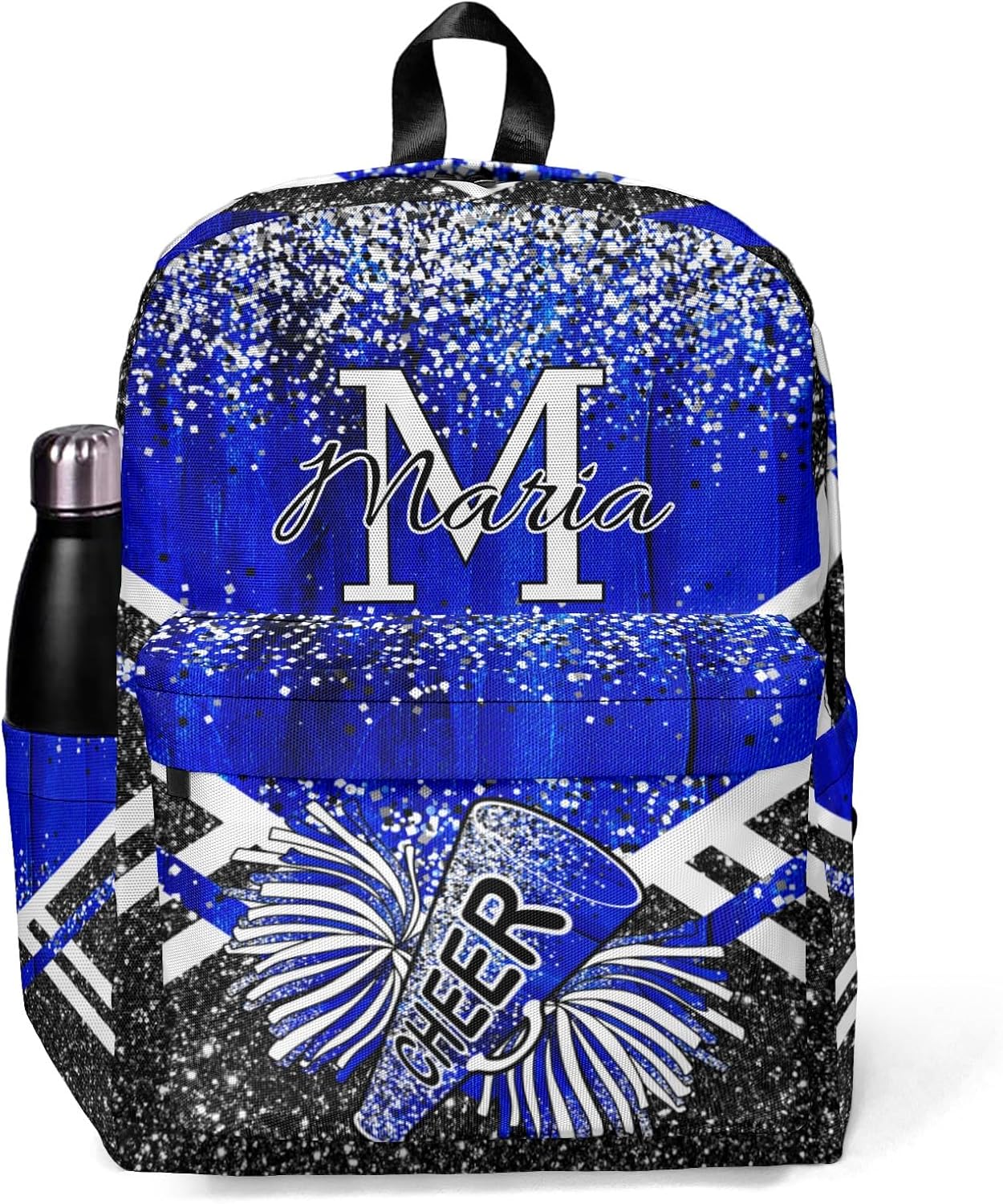 Cheer Backpack Personalized Cheerleaders Backpacks with Name Custom Coaches Bag for Cheerleading Teams Gifts (Blue Glitter)