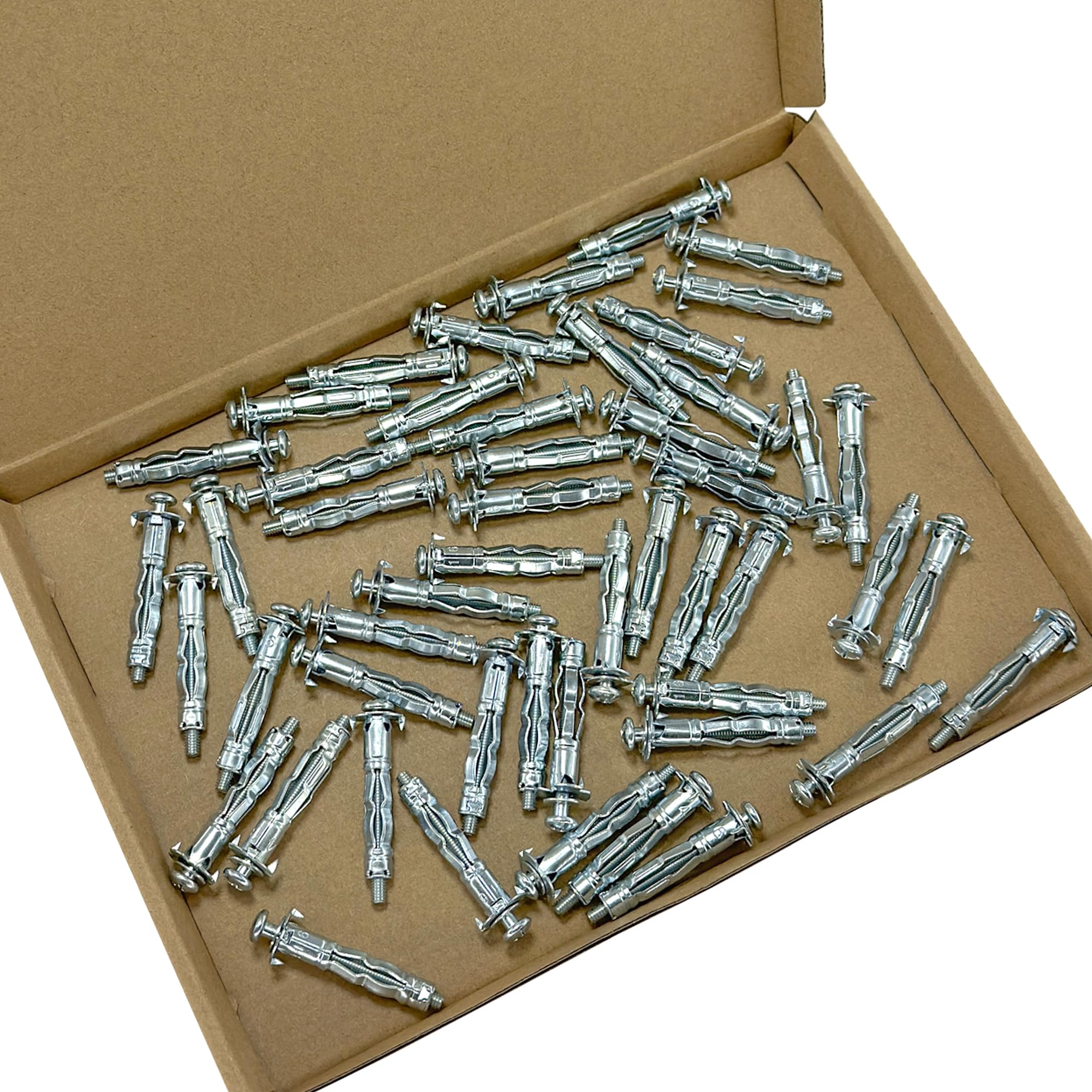 50 PCS Metal Drywall Expansion Bolts Screws Plasterboard Fixings Hollow Wall Anchors, Zinc-coloured, M4*38mm - Image 4