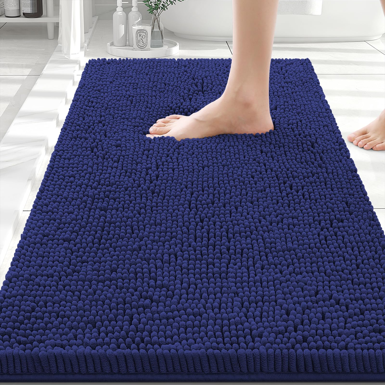 Smiry Bathroom Rugs 30X20, Luxury Chenille Extra Soft Absorbent Bath Mat