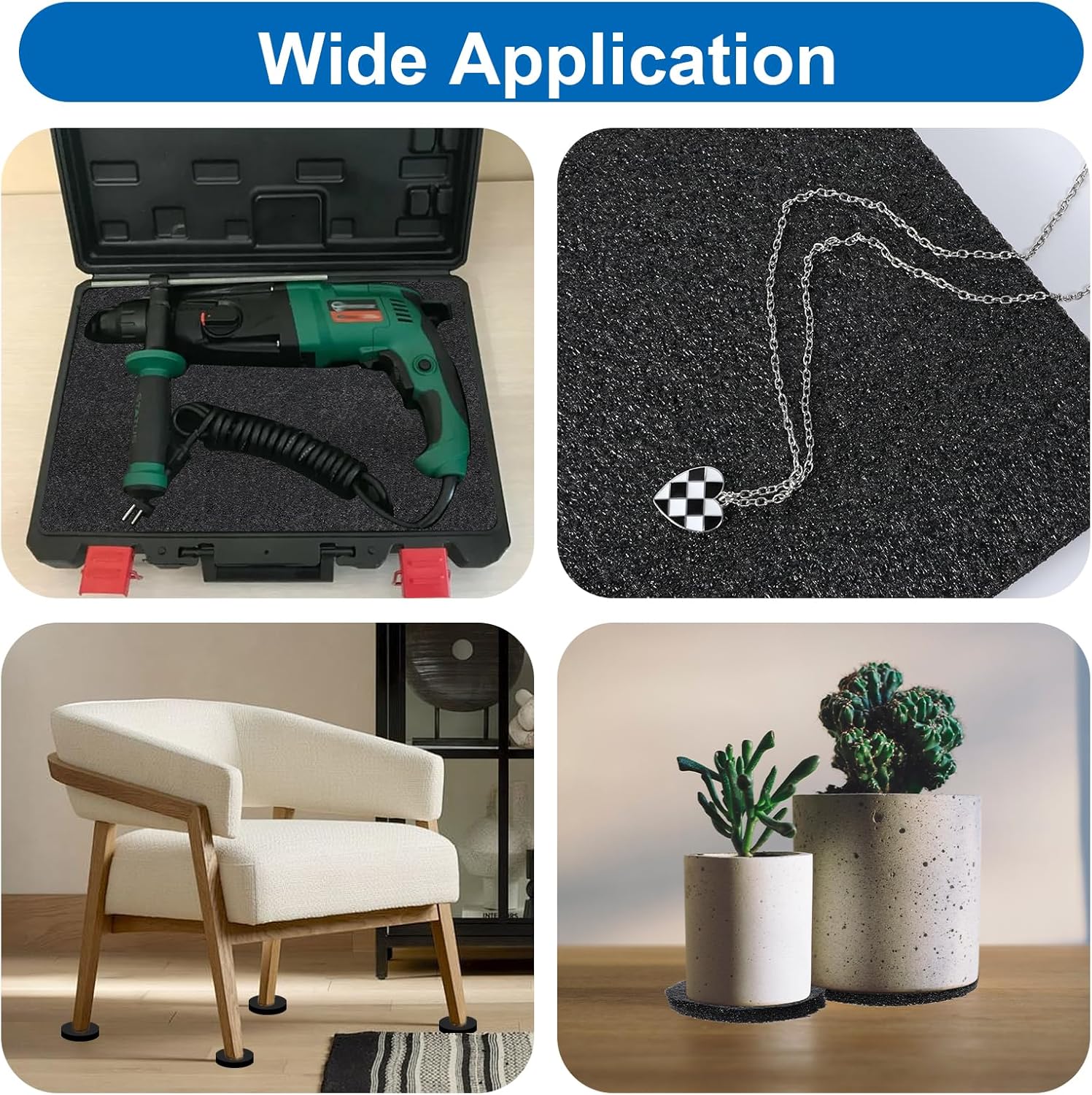 30 Pcs 12" x 8" x 0.5" Polyethylene Foam Sheets - 1/2 Inch Thick Firm Black PE Foam Padding for Shipping, Packing Cases, Crafts, and Moving Inserts