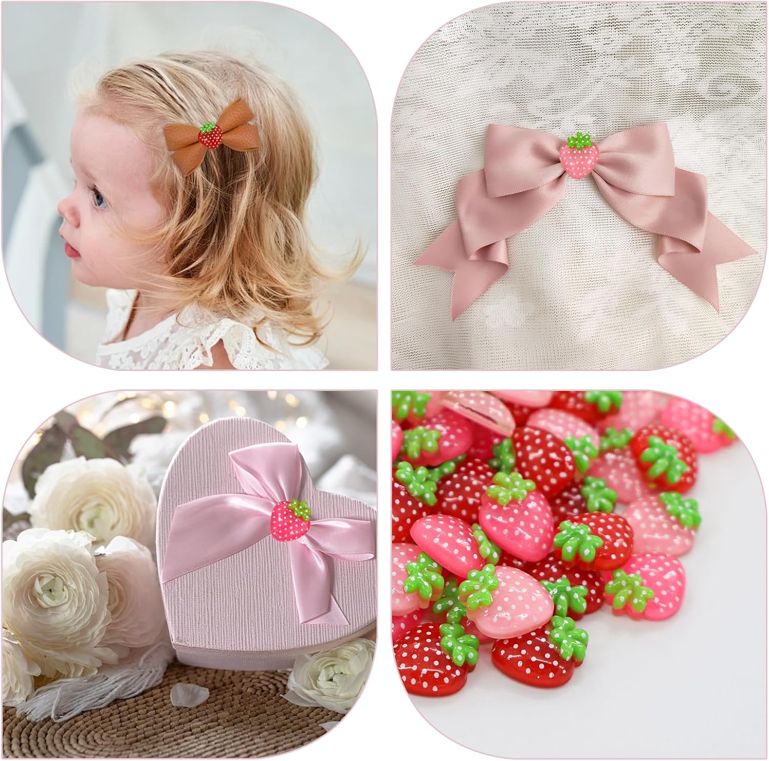 Strawberry Resin Flatback Beads Charms, 90 Pcs DIY Crafts Embellishments for Phone Case Scrapbooking Hair Clip Headband Jewelry Decor - Image 5