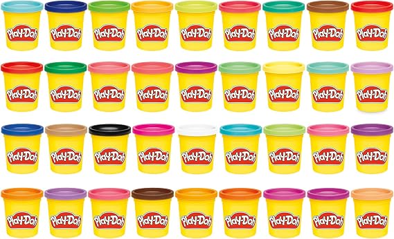Play-Doh 36 Pack of Modeling Compound, Bulk Mega Pack of 3-Ounce Cans, Assorted Colours, Toys for Boys and Girls 2 Year Olds & Up, Arts and Craft Activities