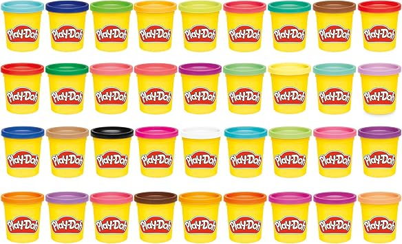 Play-Doh 36 Pack of Modeling Compound, Bulk Mega Pack of 3-Ounce Cans, Assorted Colours, Toys for Boys and Girls 2 Year Olds & Up, Arts and Craft Activities