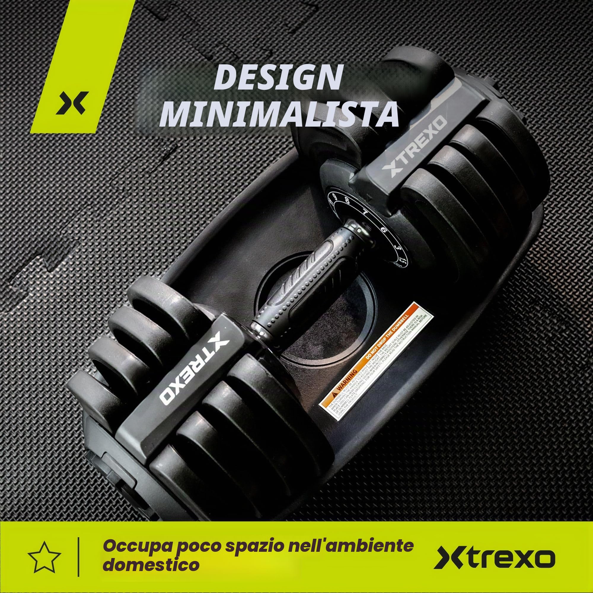 TREXO Manubrio 18|24|32|40 kg con Regolazione del Peso Tramite Rotella Manubrio Palestra Regolabile in Ferro per Esercizi Fitness con Impugnatura Ergonomica Antiscivolo