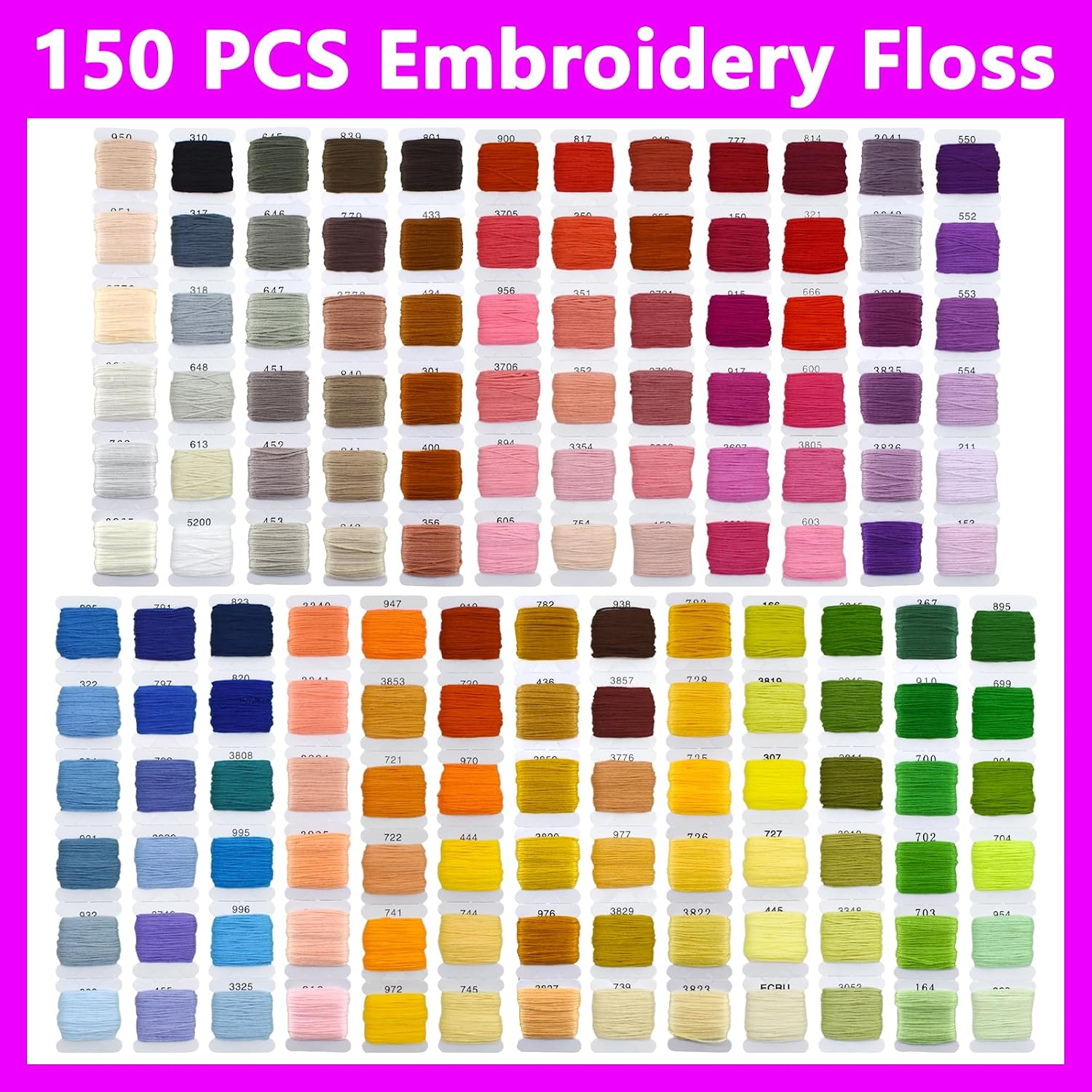187 Pcs Embroidery Thread Floss Kit, 150 Colors Cross Stitch Threads Friendship Bracelet String and 37pcs Tools kit for Friendship Bracelets Arts DIY Crafts with 3-Tier Transparent Organizer Box