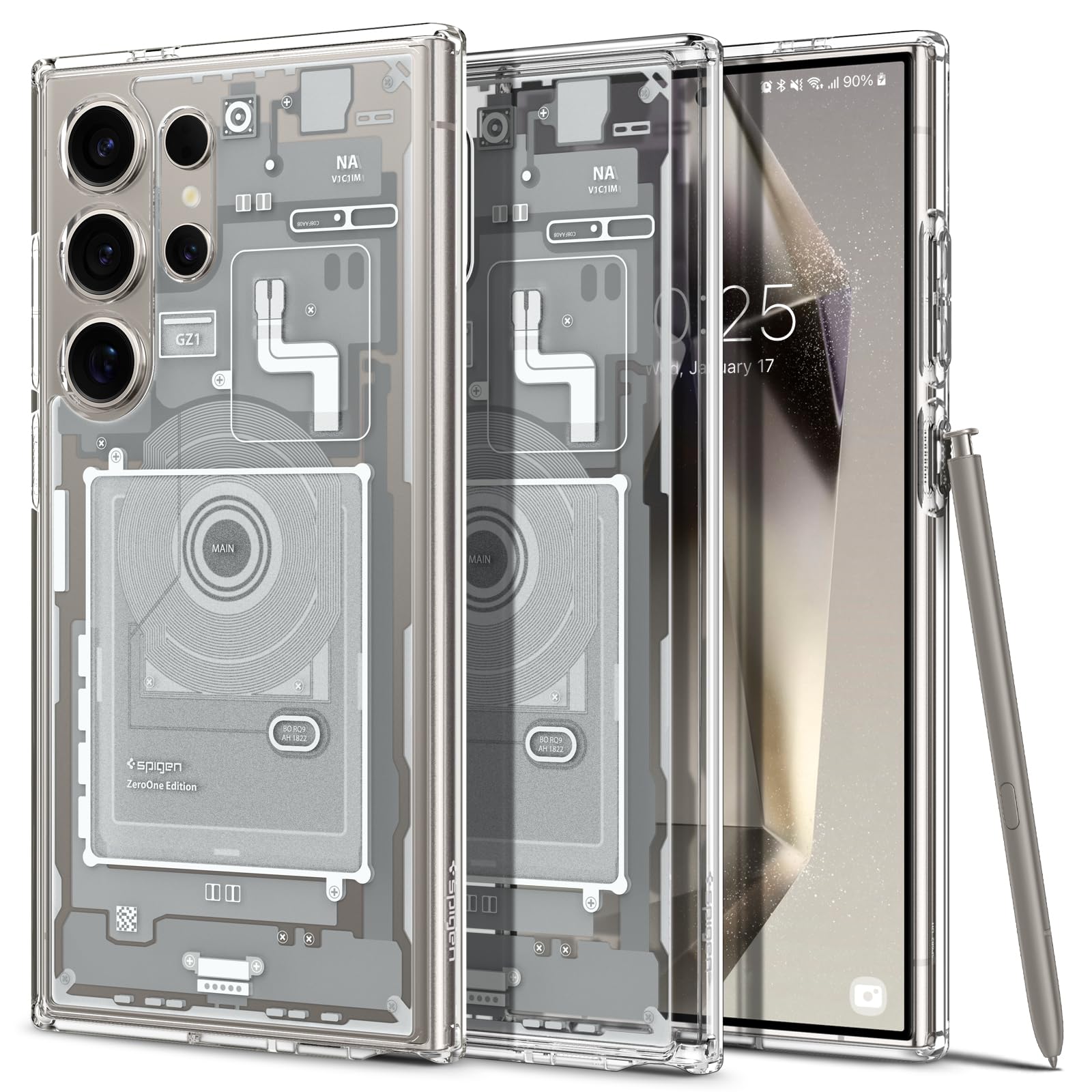 Spigen Galaxy S24 Ultra Case, Clear, SC-52E | SCG26 TPU Bumper Case, Dual Layer Construction, US Military MIL Listed, Shockproof, Scratch-Resistant, No Yellowing, Supports Wireless Charging, Ultra