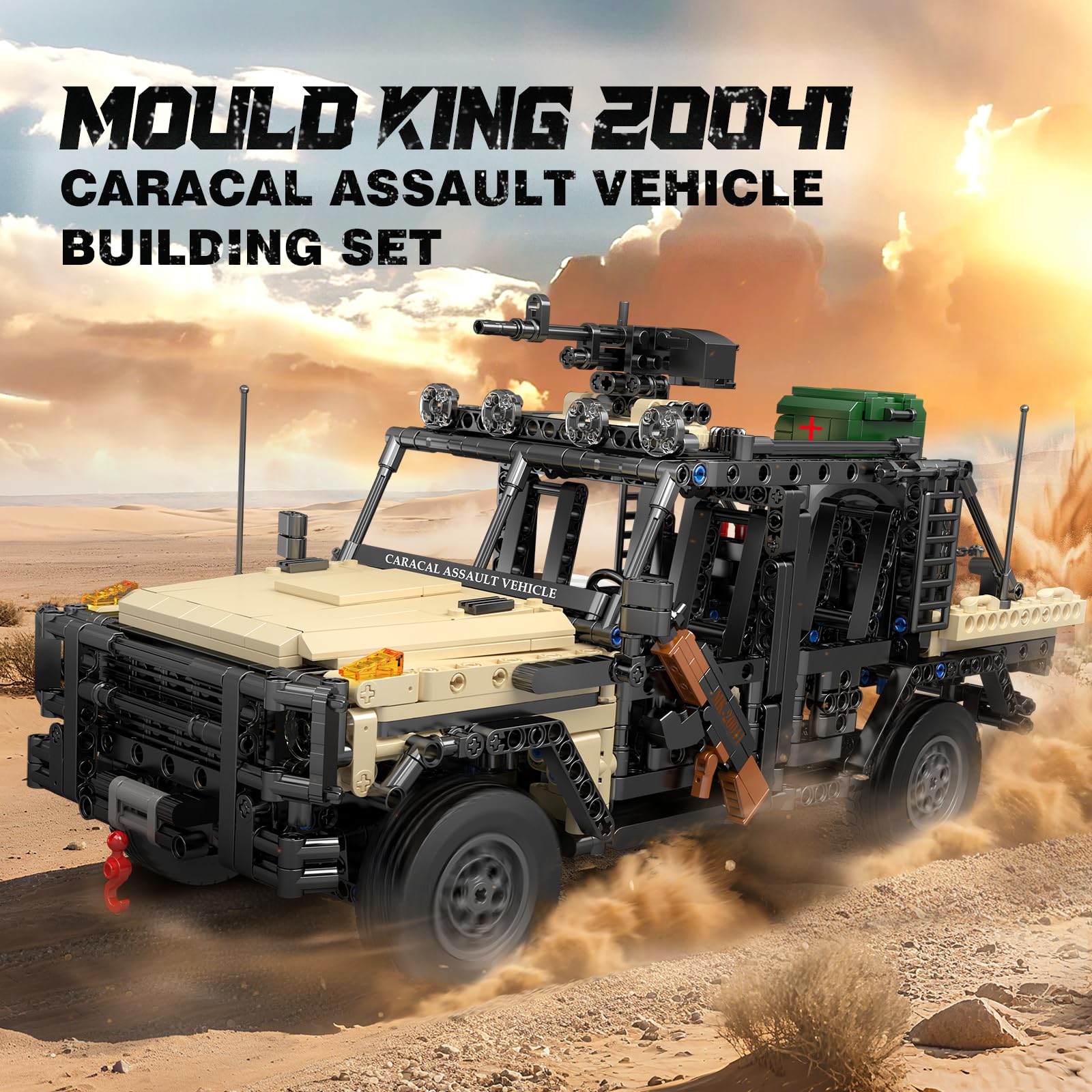 Mould King 20041 Military Off-Road Vehicle Building Set, App & Remote Control Off-Road Car Building Blocks Set - Image 2