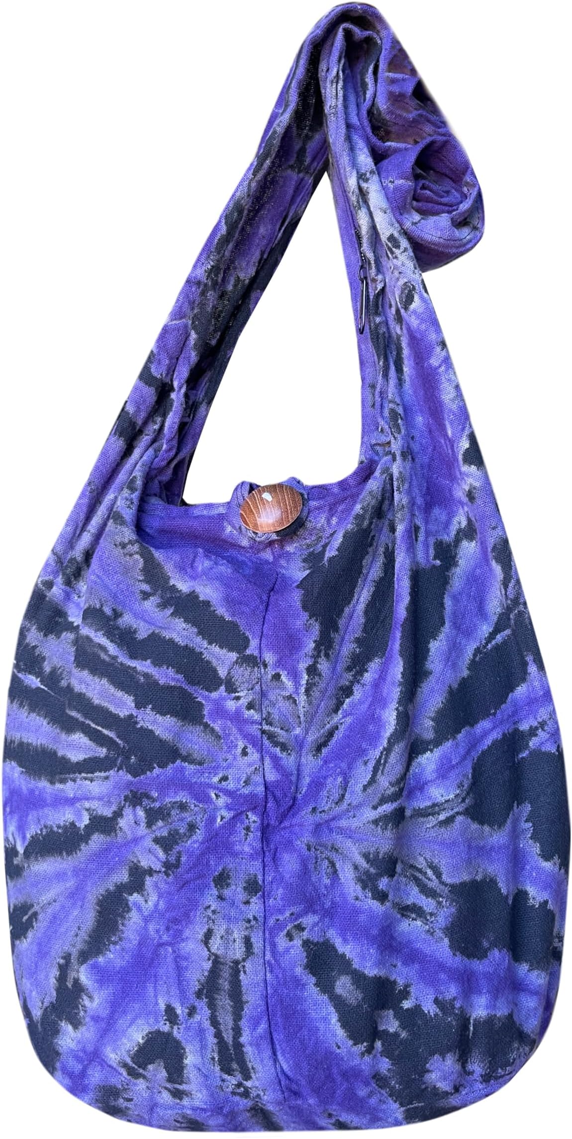 Land of Simple TreasuresTie Dye Crossbody Bag โ Hippie Hobo Shoulder Purse โ Handmade Colorful Artsy Sling Handbag โ Medium 33โ