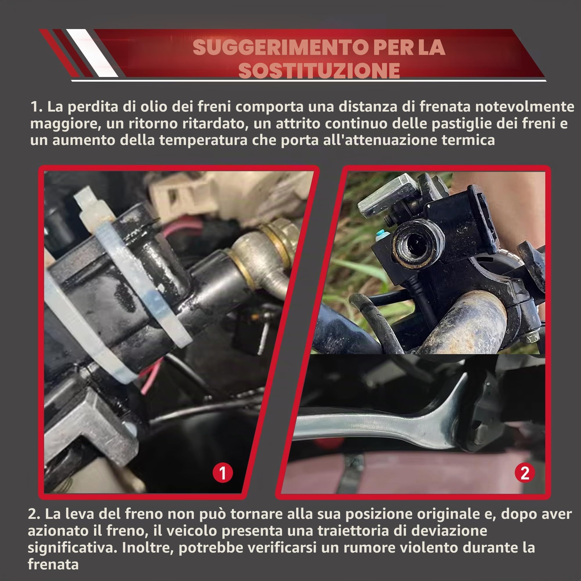 WOOSTAR Manubrio 22mm Leva Freno Giusto Moto Sostituzione per 50cc 70cc 90cc 110cc 125cc 150cc 200cc 250cc GY6 Taotao Roketa Ciclomotore Scooter Dirt Pit Bike