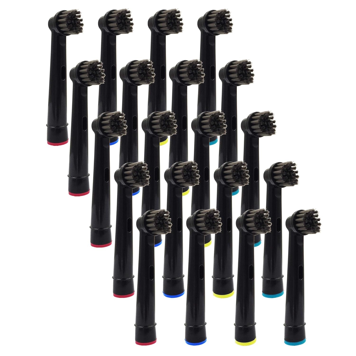 Bamboo Charcoal Replacement Toothbrush Heads Fit For Oral-B Braun, Professional Care, Advance Power, White Clean, 3D Excel Electric Toothbrush (20PCS)