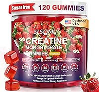 Vista 1 de Gomitas de monohidrato de creatina, 5000 mg para mujeres y hombres, suplemento preentrenamiento con magnesio, zinc y taurina, sabor a fresa, aumenta