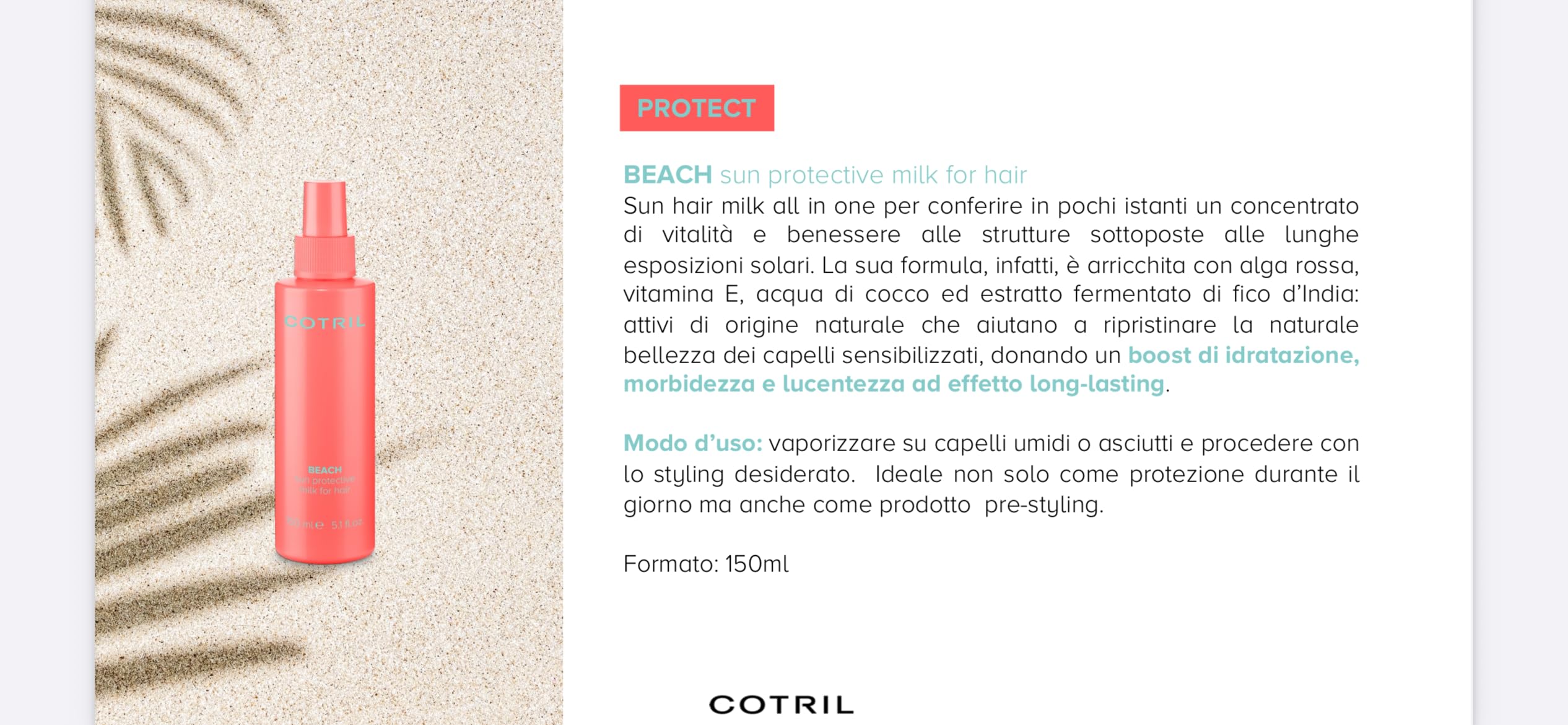 Cotril Beach Kit Shampoo 300ml + Mask 200ml + Milk 150ml