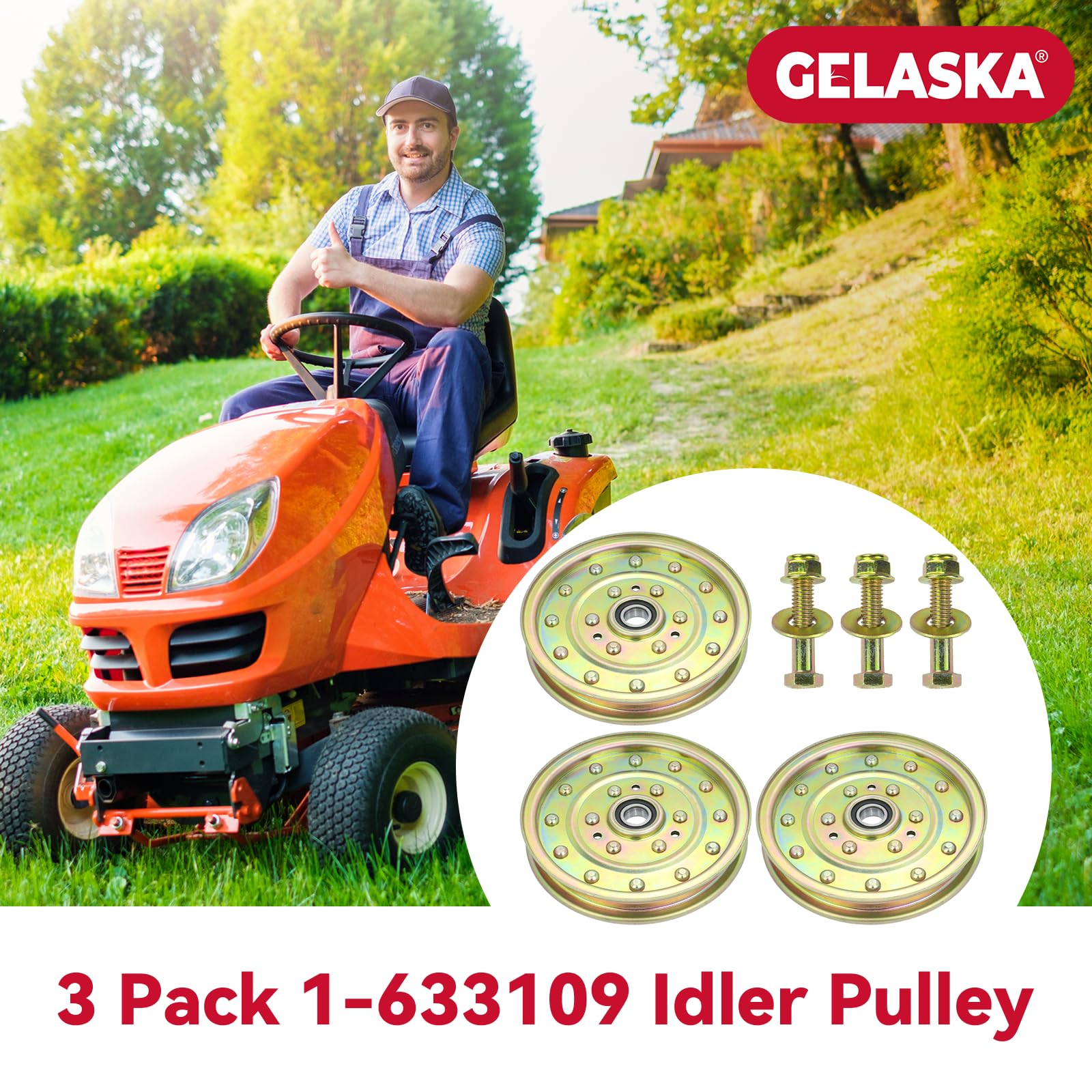 GELASKA 3PK 132-9424 126-7685 Idler Pulley for Toro Z Master eXmark Lazer Z — Amazon image 2