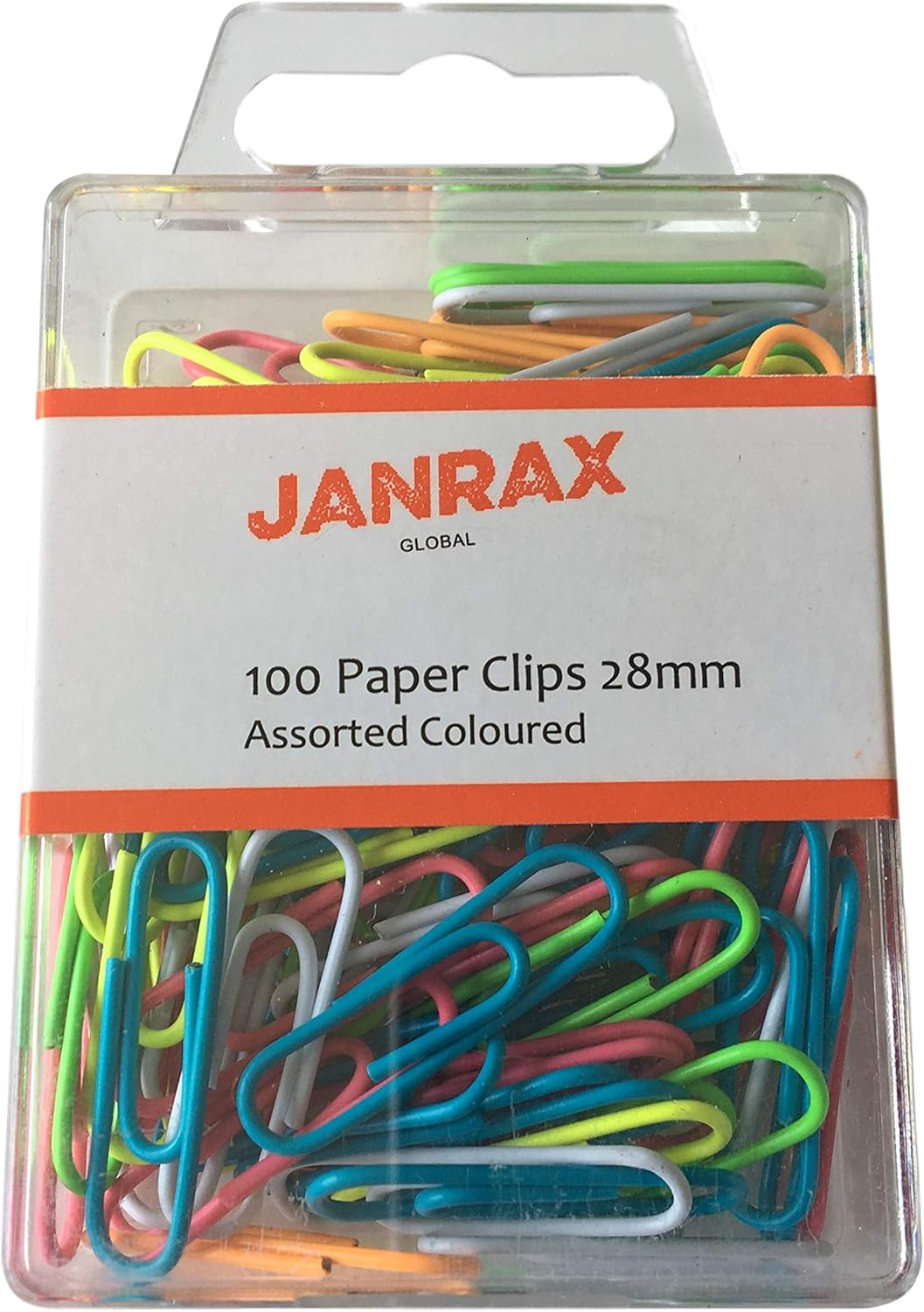 Amazon.com : Pack of 100 Assorted Coloured 28mm Paper Clips in Hang ...