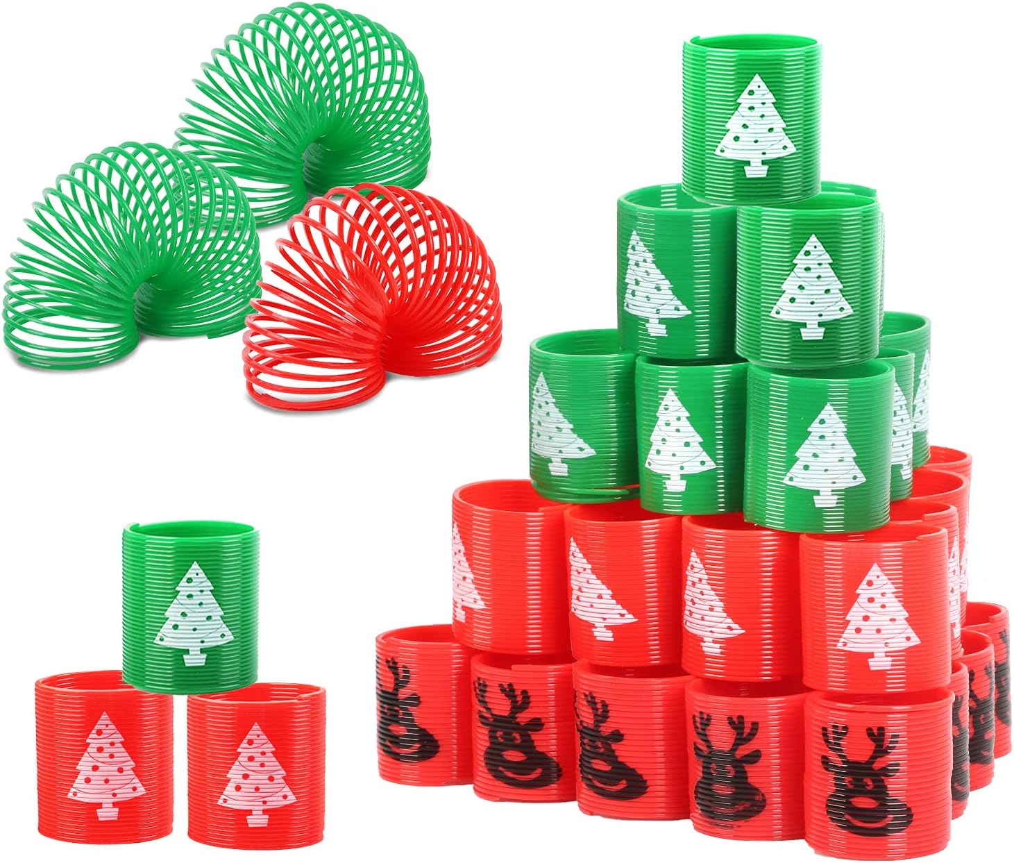 TAROME 39pcs Juguete de Mini resortes Navidad Rainbow Spiral Springs Juguete Mágico Elástica para Niños Fiesta de Cumpleaños Celebración navideña de Regalo de recompensa