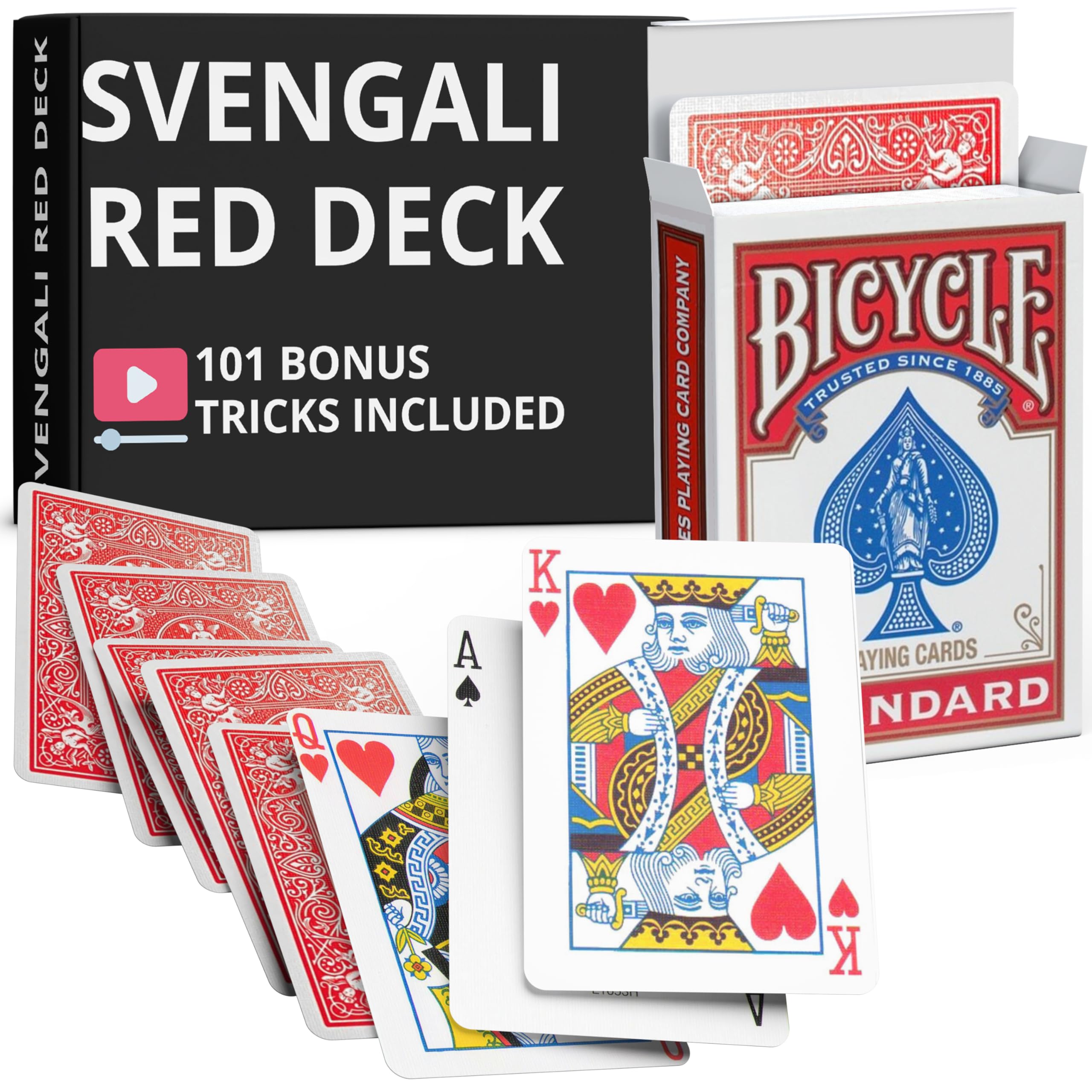 Precision Red Rider Back Bicycle Svengali Deck with Instructions for 100+ Tricks (Unspecified)