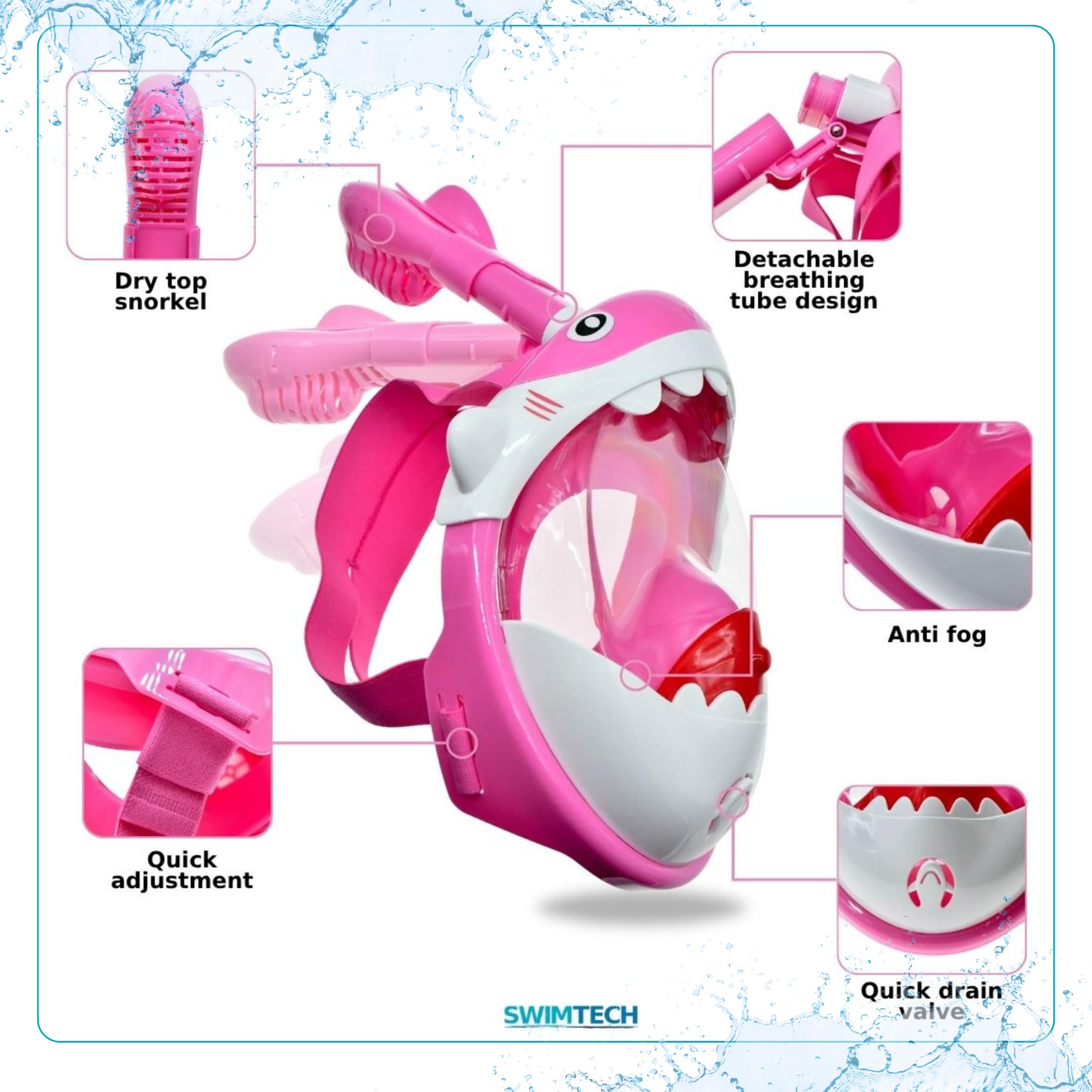 Swimtech Full Face Snorkeling Mask - Kids - Gafas de bucear Juventud Unisex