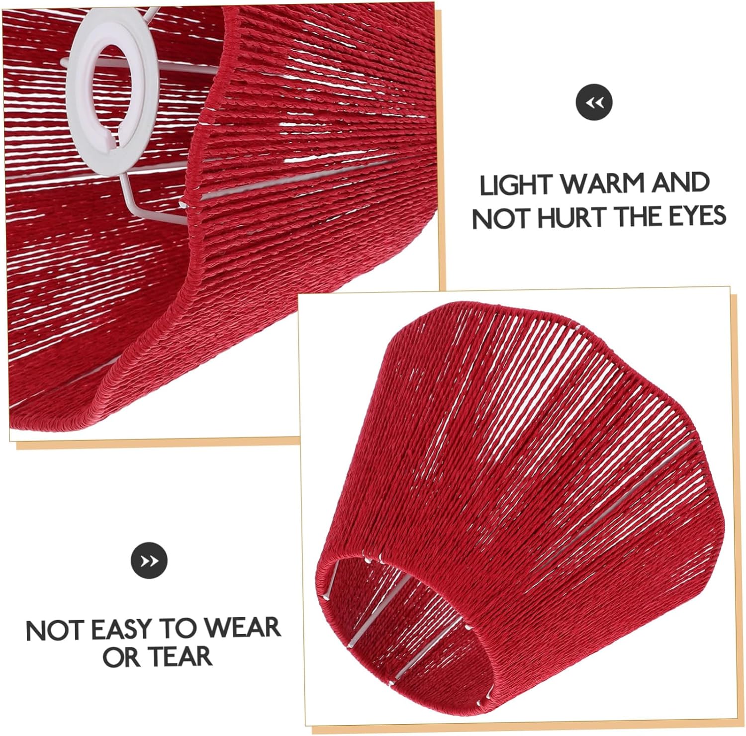 DOITOOL Woven Table Lamp Shade String Design for Elegant Lighting Bedrooms Living Rooms and Offices and Compatible Replacement Cover