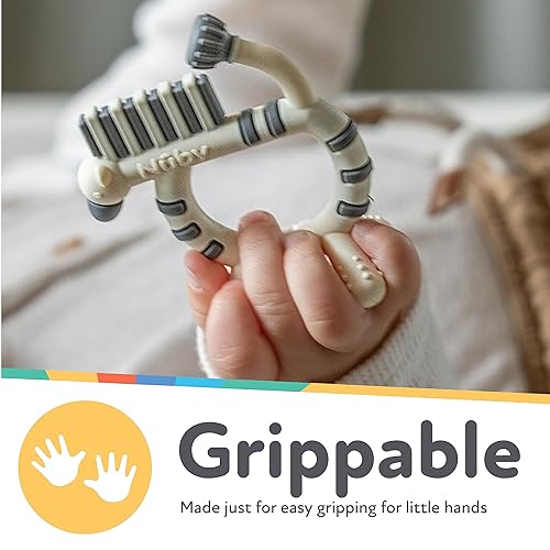 Vista 59 de Nuby Geo Zoos - Mordedor de masaje - Juguete de dentición para bebés, suave y fácil agarre, más de 3 meses, dinosaurio