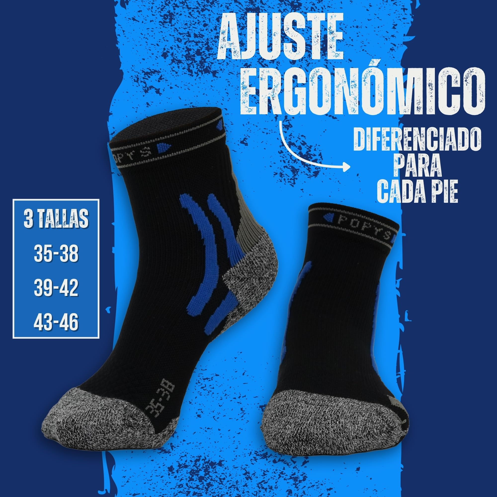 3 Pares de Calcetines Deporte Hombre y Mujer de Algodón COOLMAX | Calcetines Ciclismo Hombres con Acolchado Mejorado para Cualquier Actividad