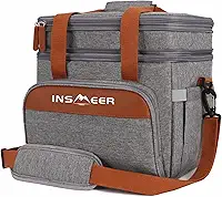 INSMEER Bolsa Térmico 20 Litros Para Lancheiras E Salgadinhos, 31 * 21 * 31Cm, Gris Saco Termica (Cinza)