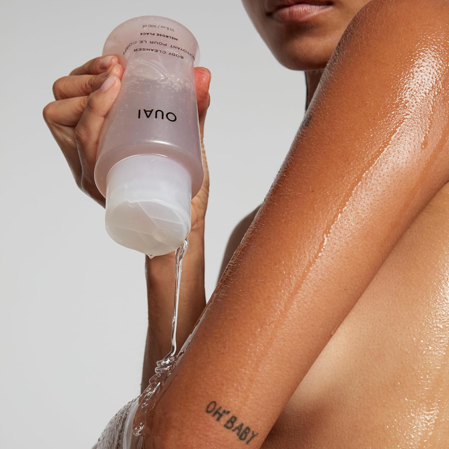 OUAI Body Cleanser Travel Size, Melrose Place - Foaming Body Wash with Jojoba Oil & Rosehip Oil to Hydrate, Balance & Soften Skin - Paraben, Phthalate, Sulfate Free Skin Care Products (3 Fl Oz) - Image 5