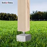 KOTARBAU® Zestaw 4 szt. Podstawa Słupa Regulowana w Pionie – 80 x 80 mm – PSRT – Kotwa Przykręcana – Wspornik Słupa Drewnianego – 90-150 mm