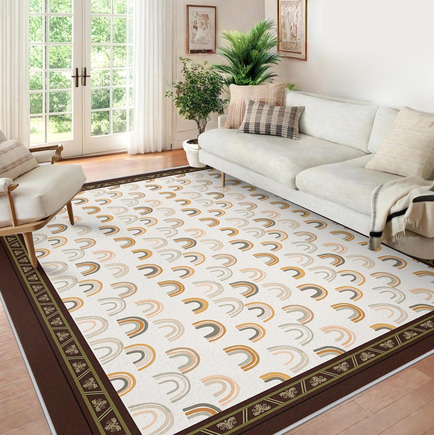Tapis Lavable 140x200 Illustration Arche Art déco