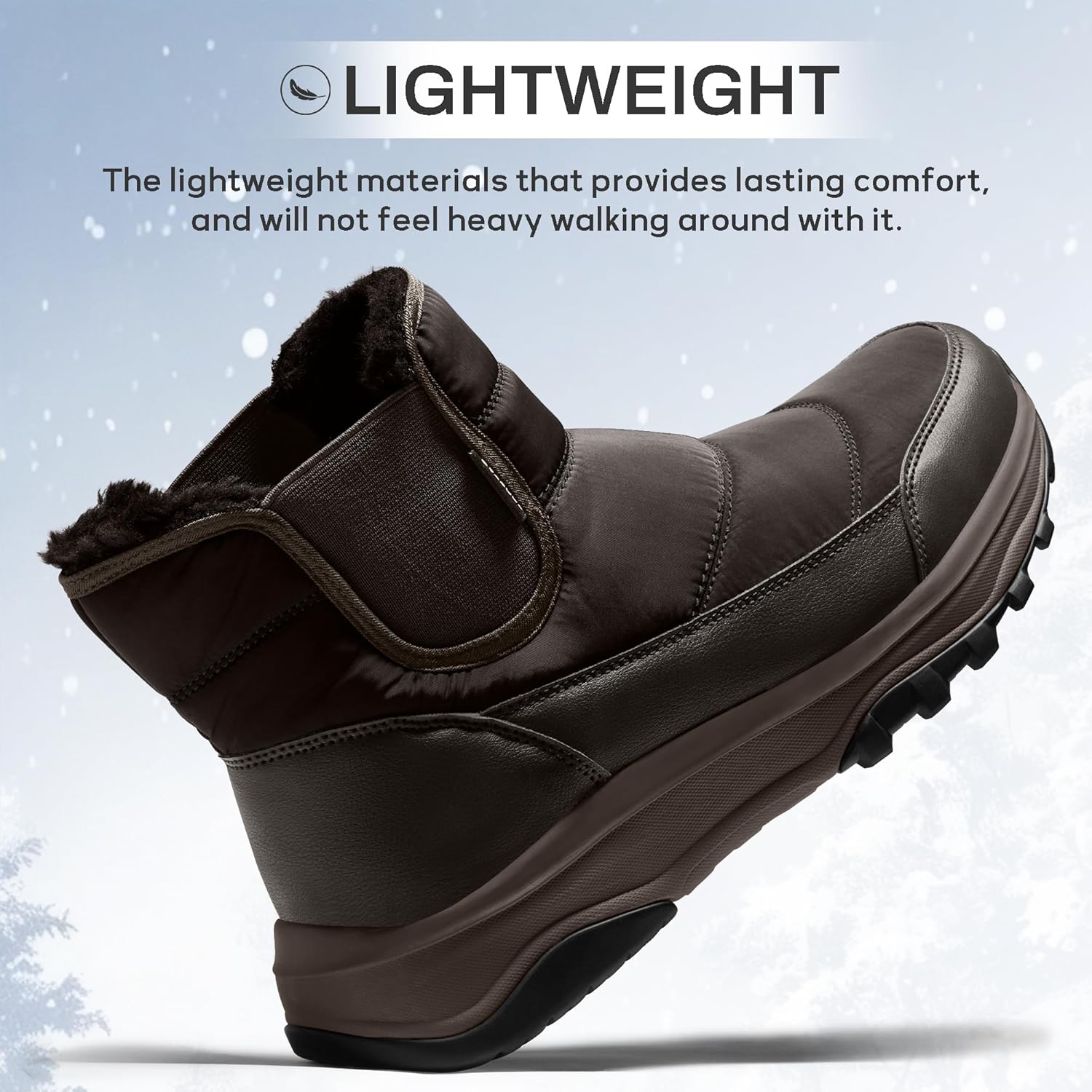 Snow Boots for Men Waterproof Winter Boots with Arch Support Lightweight Outdoor Casual Boot - Image 5