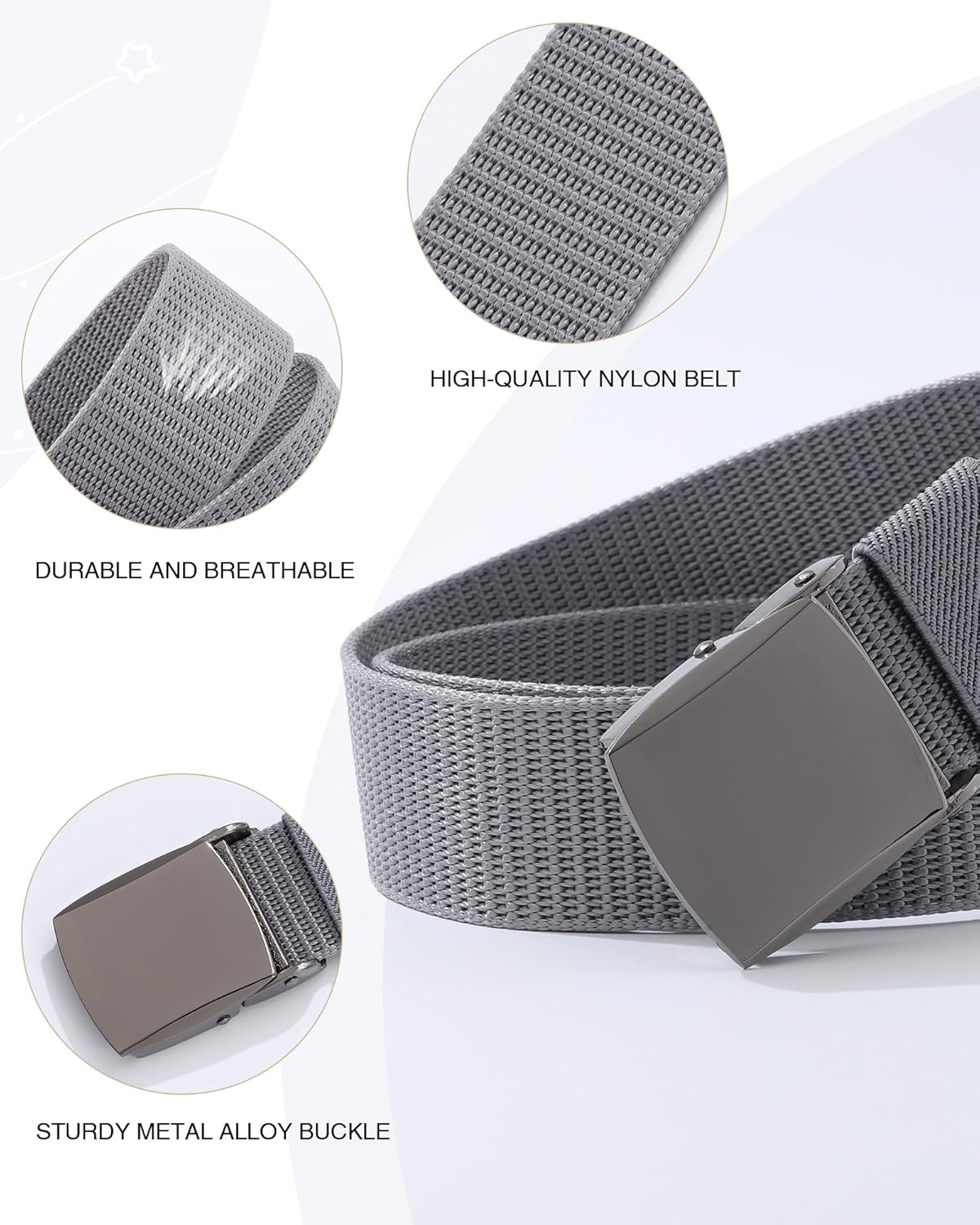 AWAYTR Nylon Boys Baseball Belt - Kids Golf Belt with Metal Buckle for Softball Pants School Uniform Jeans - Image 3