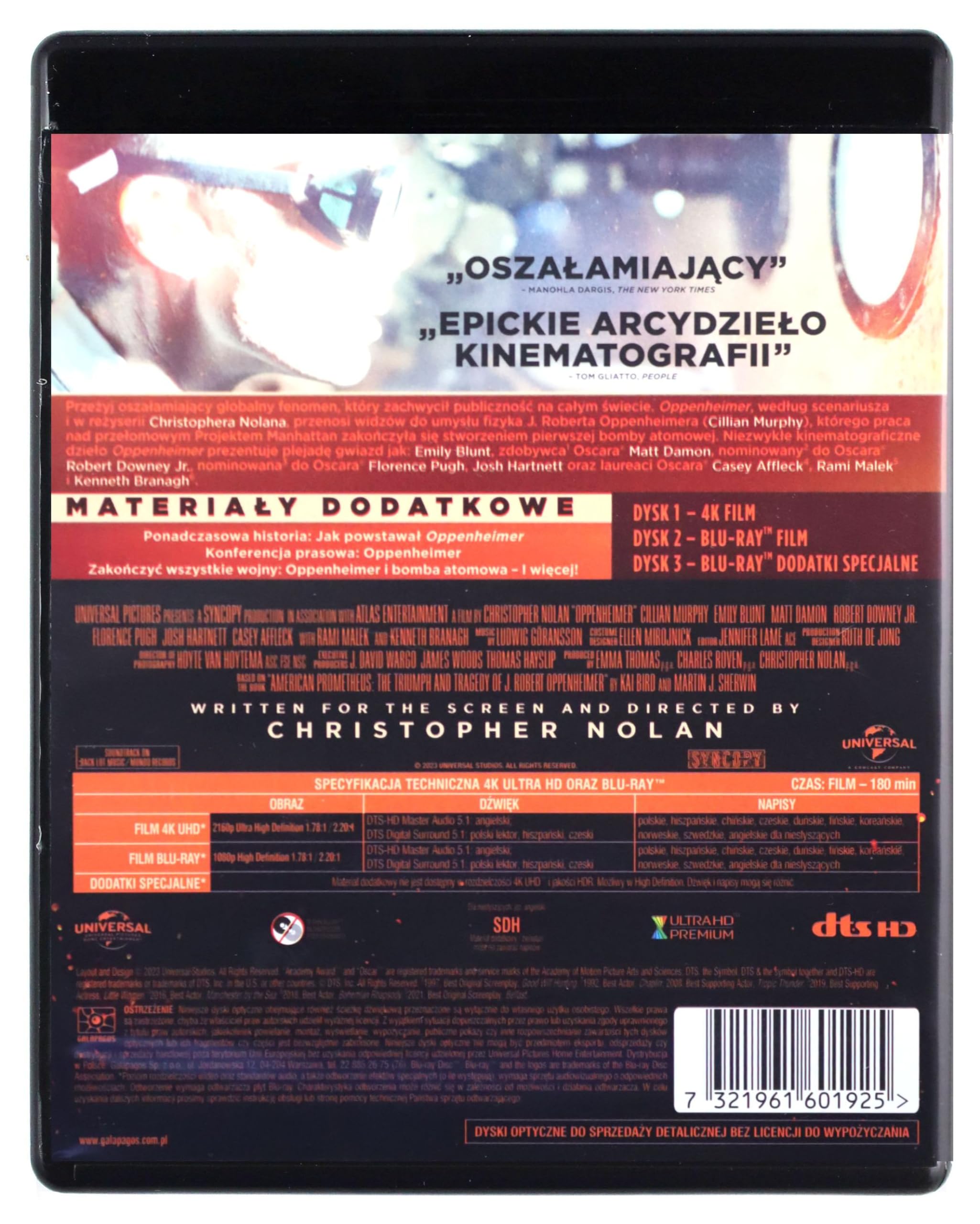 Oppenheimer [Blu-Ray 4K]+ [2Blu-Ray] [Region Free] (IMPORT) (Nessuna versione italiana)