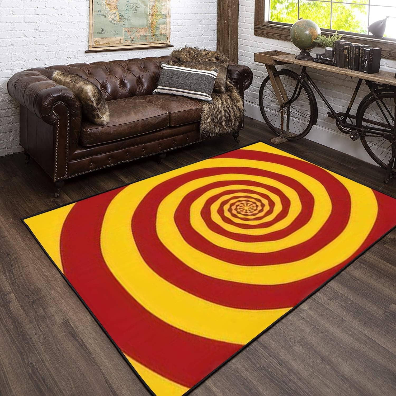 Tapis pour enfants à rayures abstraites doux et lavable pour salle de bain