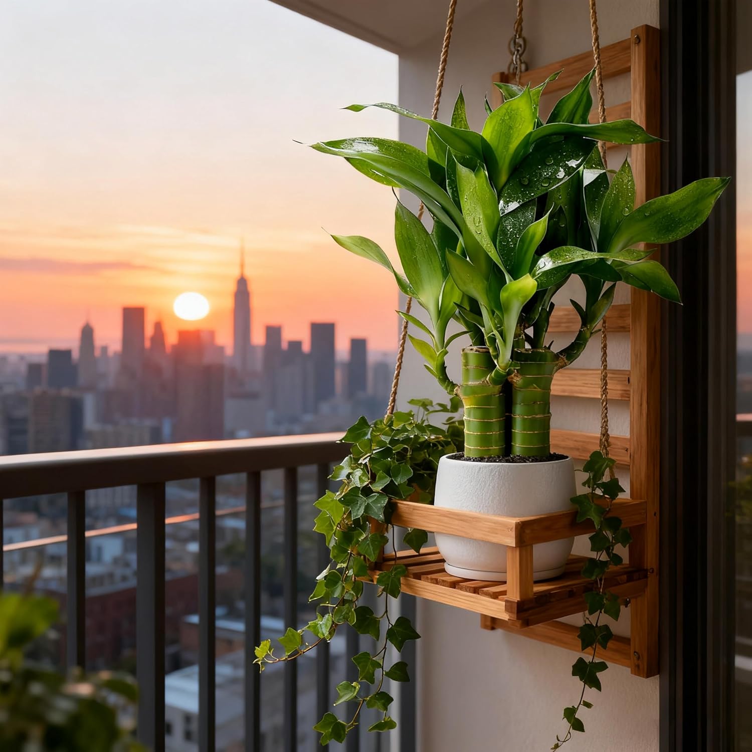 3 Stalks Lucky Bamboo Plants Indoor Live - Multi-Height Set (2x6“ & 1x8”) for Good Luck & Prosperity - Easy Care Houseplant, Home Office Decor Gift Ready