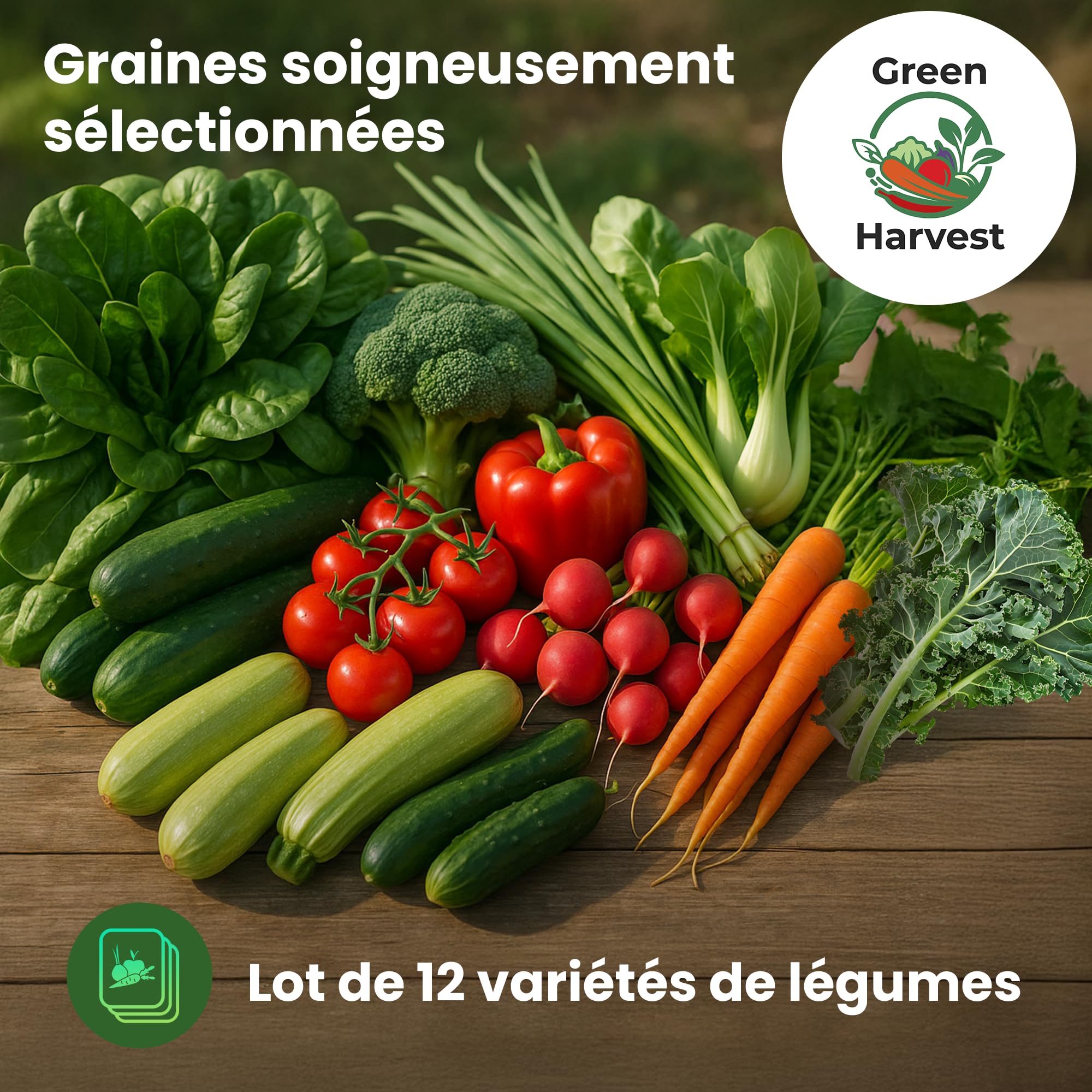 TORAF Kit de Graines de Légumes 12 Variétés – Graine Premium pour Jardin, Balcon et Potager – Tomates, Concombres, Courgettes, Salade, Carottes, Ciboulette – Kit de culture de plantes potagères - 5