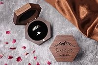 Vista 6 de Personalized Wedding Ring Box for wedding Ceremony, Custom Double Ring Holder - By NorthStar Engraving