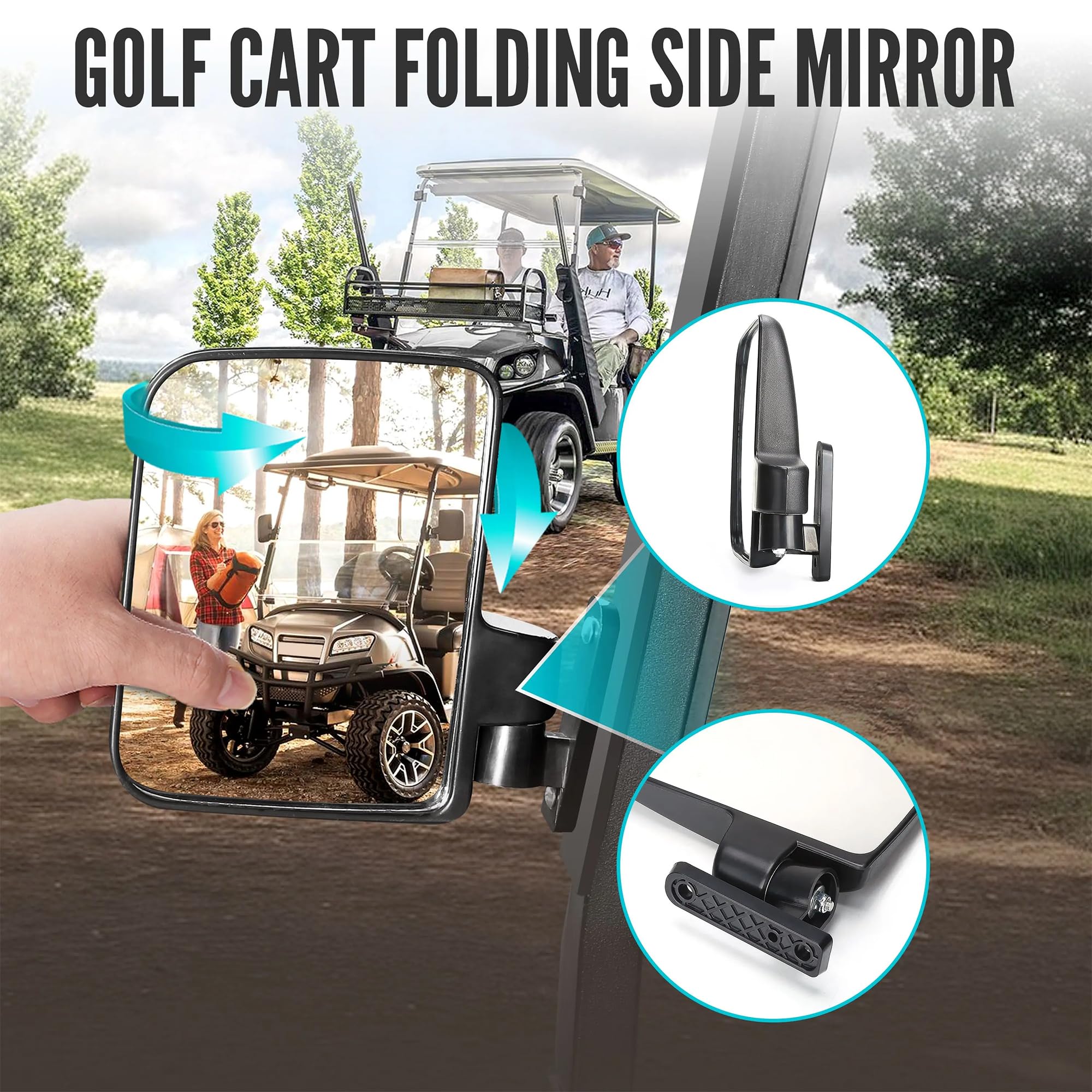 10L0L Espejos laterales de carrito de golf para Club Car EZ-GO Yamaha y otros