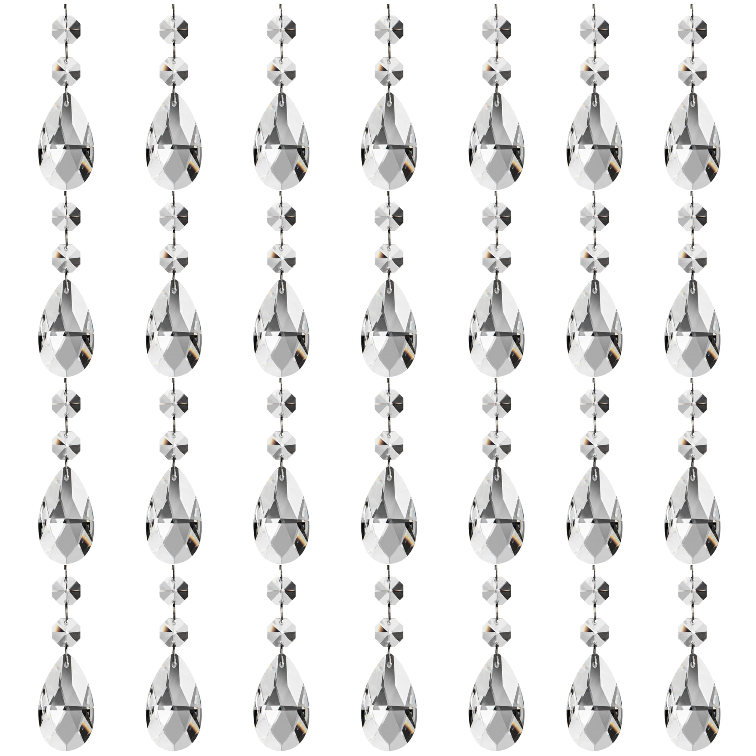 Guijinhao 30pcs 38mm Clear Grid Chandelier Crystal Pendants, DIY Crystal Curtain Pendants,Hanging Crystals Suncatcher with Hooks for Windows Home Decor Hanging Wedding Garland (C28-30)