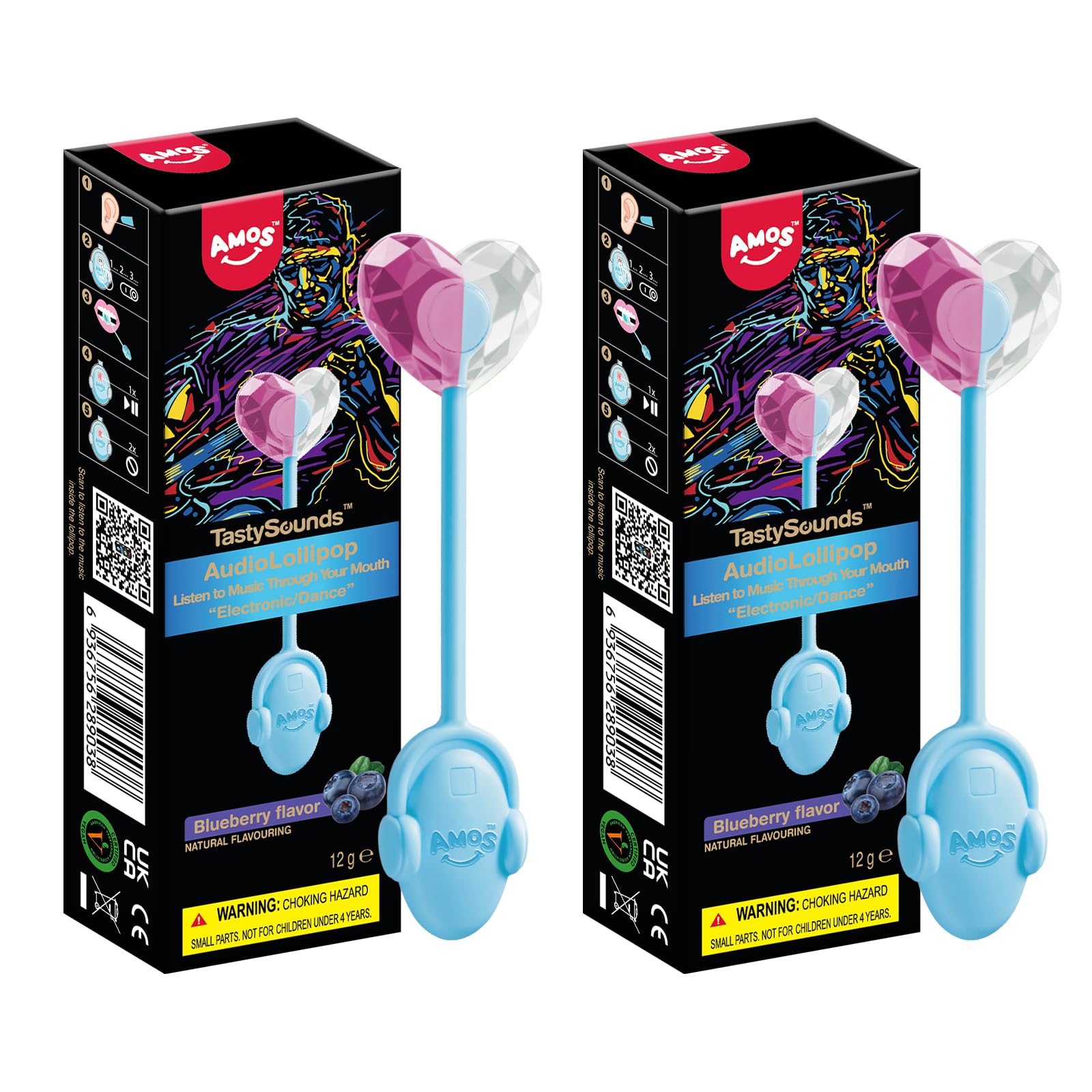 Amazon.com : Amos Tasty Sounds Audio Lollipop Candy, Singing Music