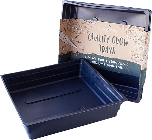 5-Pack 1010 Garden Growing Trays Without Drain Holes - 10" x 10" Plastic Plant Trays No Holes - Wheatgrass Sprouting Tray, Microgreens Seed Tray,