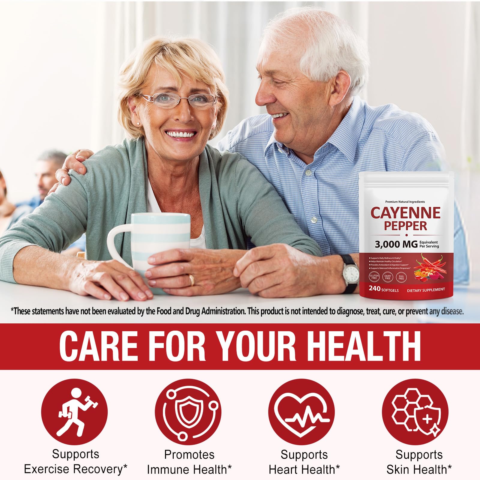 Cayenne Pepper Softgels Supplement, 12 in 1 Plant Formula Cayenne Pepper Supports Heart and Blood Vessel Health, with Vitamin E D3+K2 and Extracts of Grape Seed,, Beetroot and Others(240 Softgels) — Amazon image 9